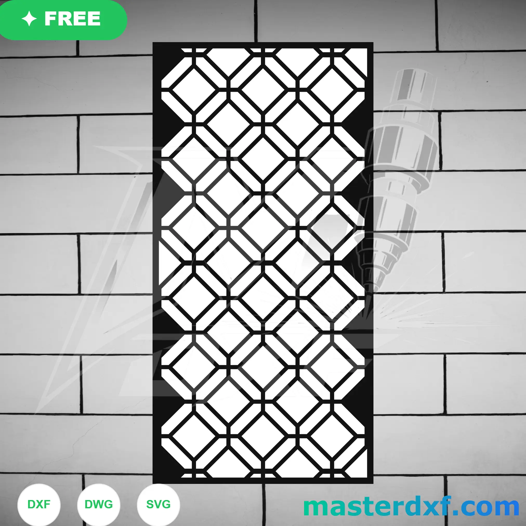 Diamond Octagon DXF Lattice for Balanced Geometric Screens DXF File